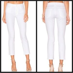 Mother The Looker Crop Jeans in Glass Slipper White